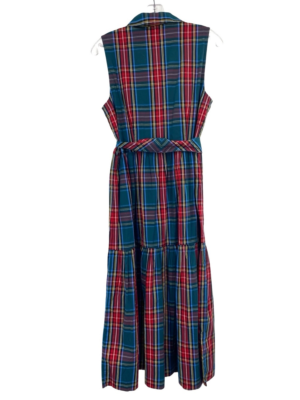 J. Crew Tartan Plaid Shirt Dress Midi Cotton New Sleeveless Size 6 - Picture 4 of 8